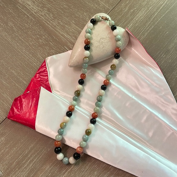 Genuine Jade Multi Colored Necklace - Picture 5 of 7